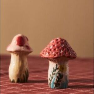 Nathalie Lete for Anthropologie Mushroom salt and pepper shakers